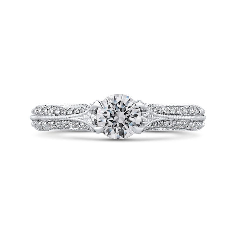 Split Shank Diamond Engagement Ring in 14K White Gold