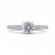 Round Diamond Cathedral Style Engagement Ring in 14K White Gold