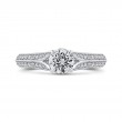 Split Shank Round Diamond Engagement Ring in 14K White Gold
