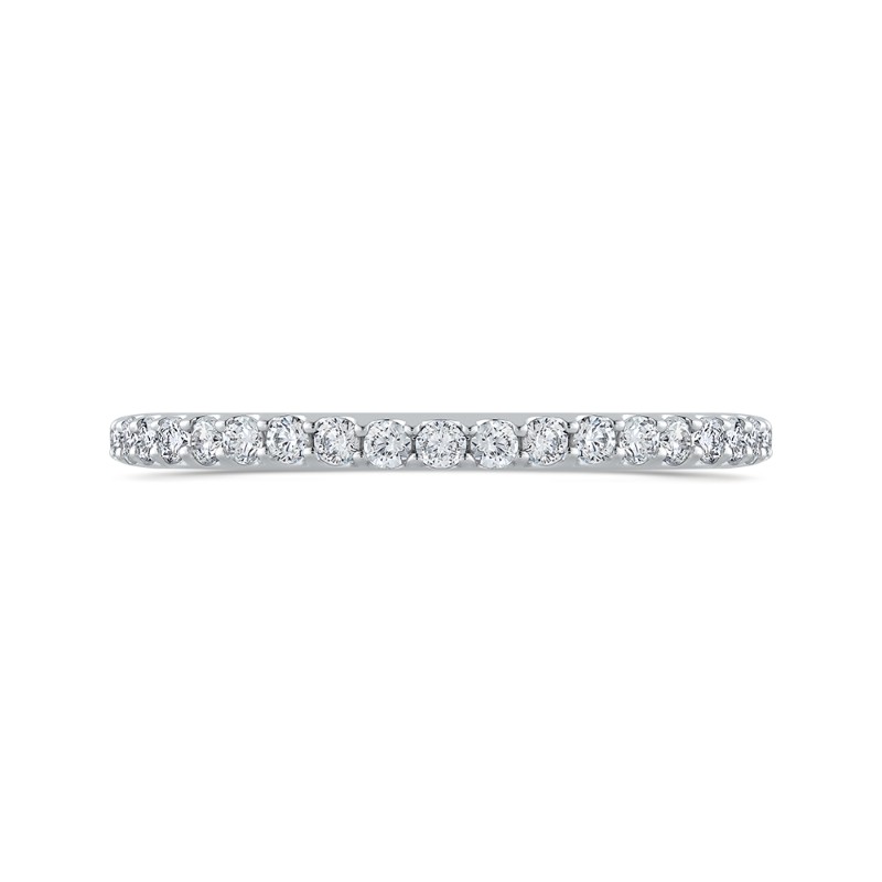 Round Diamond Half-Eternity Wedding Band in 14K White Gold