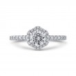 Round Diamond Halo Engagement Ring in 14K White Gold