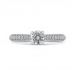Round Diamond Cathedral Style Engagement Ring in 14K White Gold