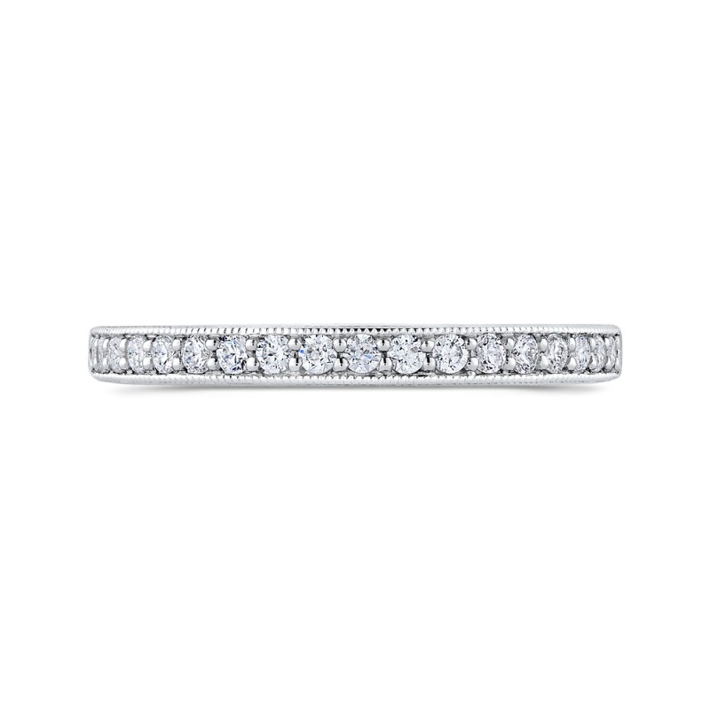Round Diamond Half-Eternity Wedding Band in 14K White Gold
