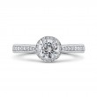 Round Diamond Halo Engagement Ring in 14K White Gold