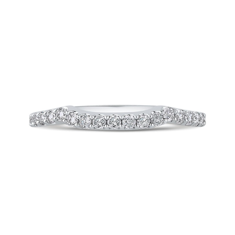 Round Diamond Wedding Band in 14K White Gold