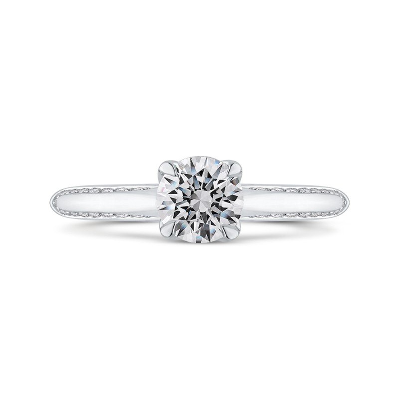 Round Diamond Engagement Ring in 14K White Gold