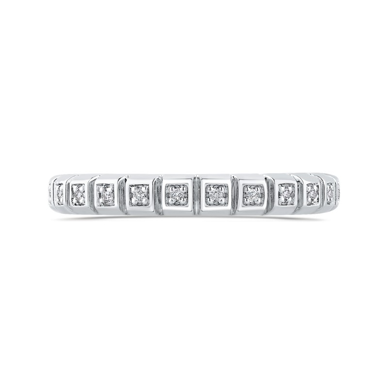 Round Diamond Wedding Band in 14K White Gold