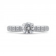 Diamond Floral Engagement Ring in 14K White Gold