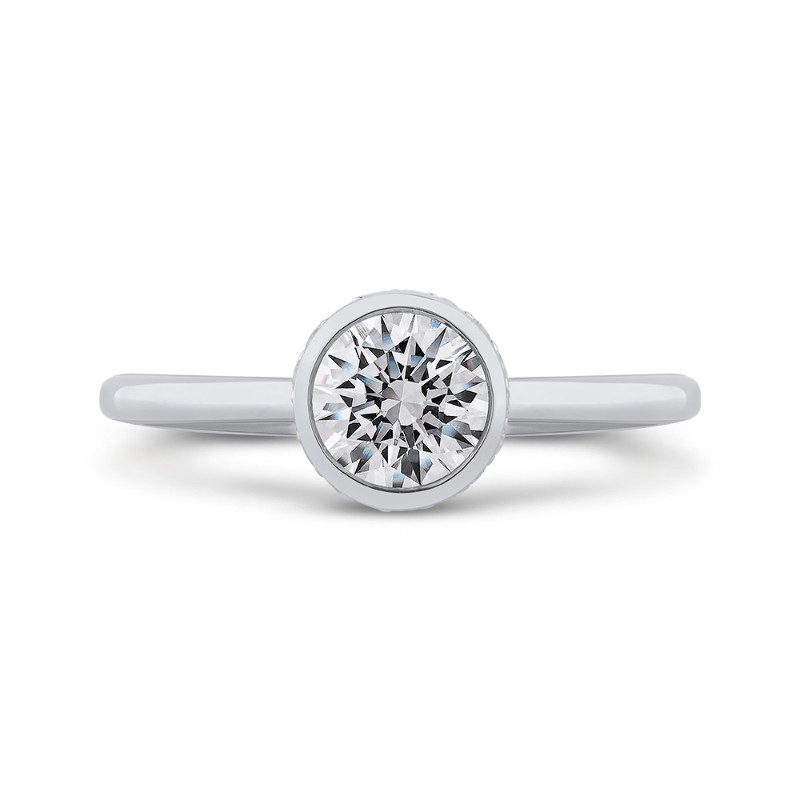 Round Diamond Classic Engagement Ring in 14K White Gold