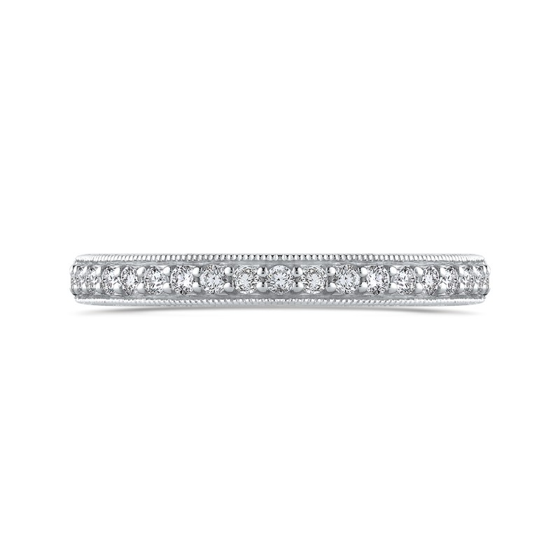 Round Diamond Half-Eternity Wedding Band in 14K White Gold