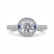 Round Diamond Halo Engagement Ring in 14K White Gold