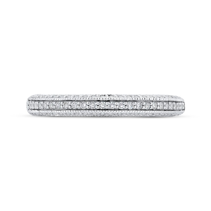 Round Diamond Half-Eternity Wedding Band in 14K White Gold