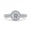 Split Shank Diamond Halo Engagement Ring in 14K White Gold