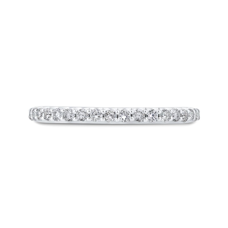 Round Diamond Half-Eternity Wedding Band in 14K White Gold