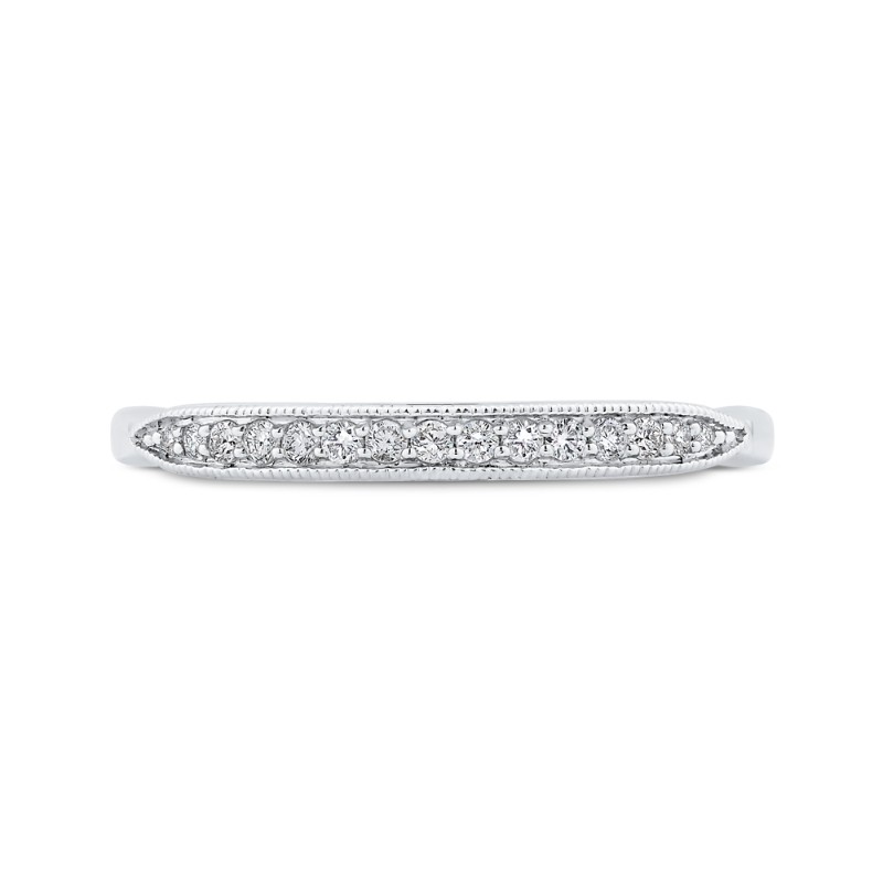 Round Diamond Wedding Band in 14K White Gold
