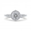 Round Diamond Halo Engagement Ring in 14K White Gold