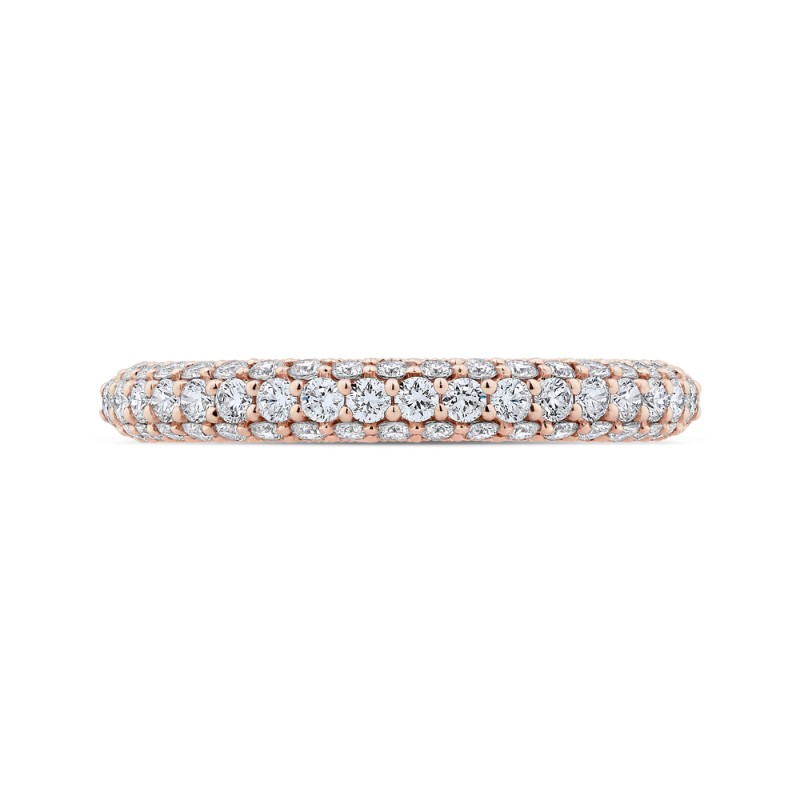 Round Diamond Half-Eternity Wedding Band in 14K Rose Gold