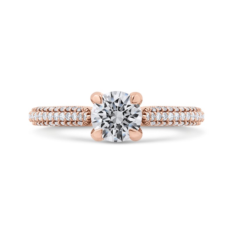 Round Diamond Engagement Ring in 14K Rose Gold