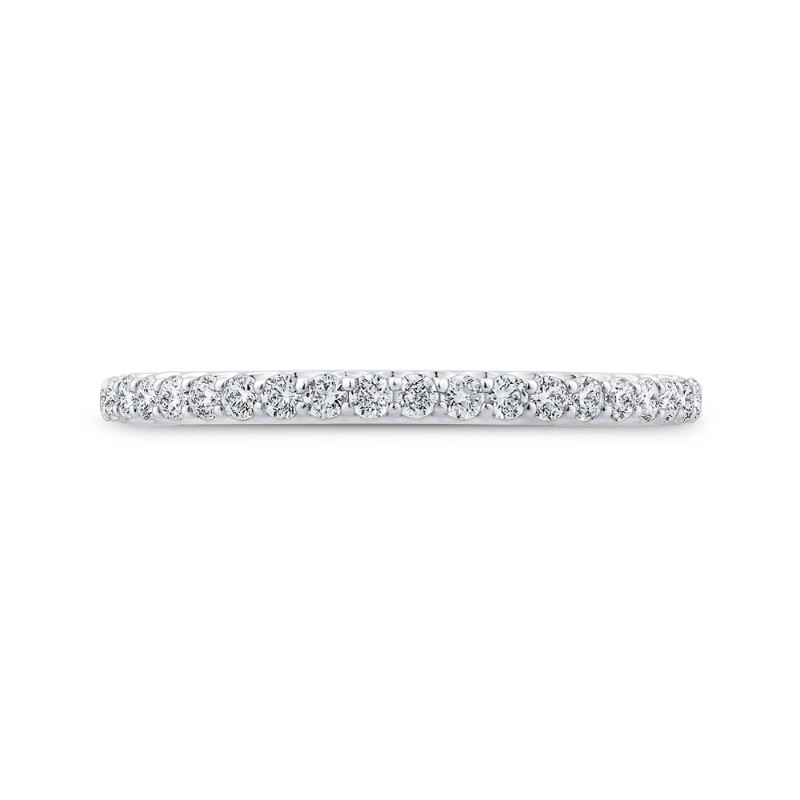 Round Diamond Half-Eternity Wedding Band in 14K White Gold