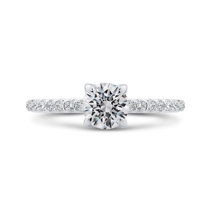 Round Diamond Engagement Ring in 14K White Gold
