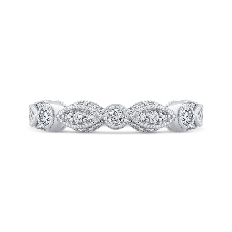 Round Diamond Wedding Band in 14K White Gold