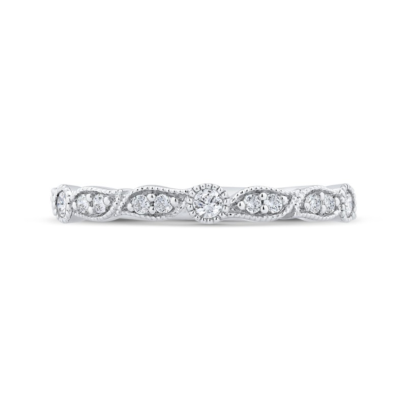 Round Diamond Wedding Band in 14K White Gold