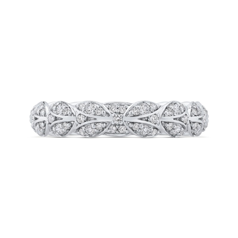 Round Diamond Wedding Band in 14K White Gold