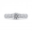 Diamond Floral Engagement Ring in 14K White Gold