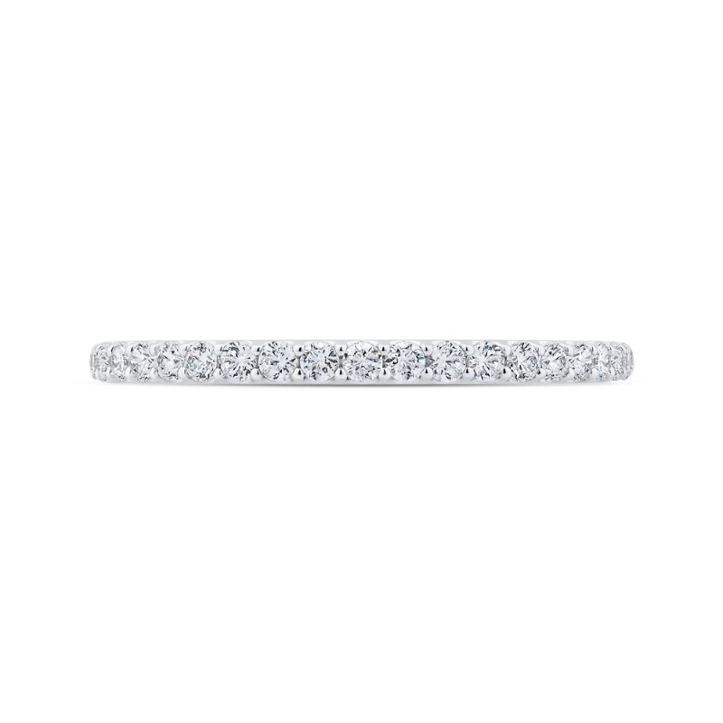 Round Diamond Wedding Band in 14K White Gold