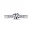 Split Shank Round Diamond Engagement Ring in 14K White Gold
