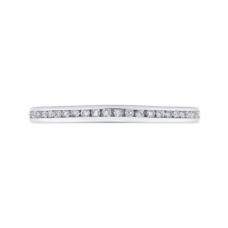 Round Diamond Half-Eternity Wedding Band in 14K White Gold