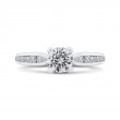 Round Diamond Cathedral Style Engagement Ring in 14K White Gold