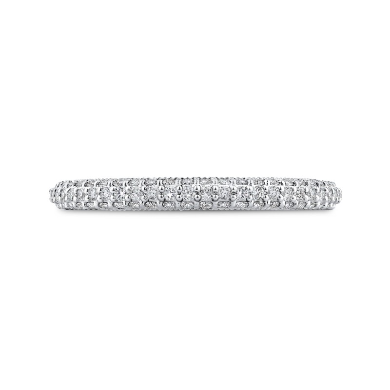Round Diamond Wedding Band in 14K White Gold