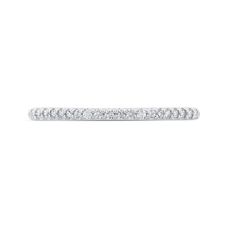 Round Diamond Half-Eternity Wedding Band in 14K White Gold