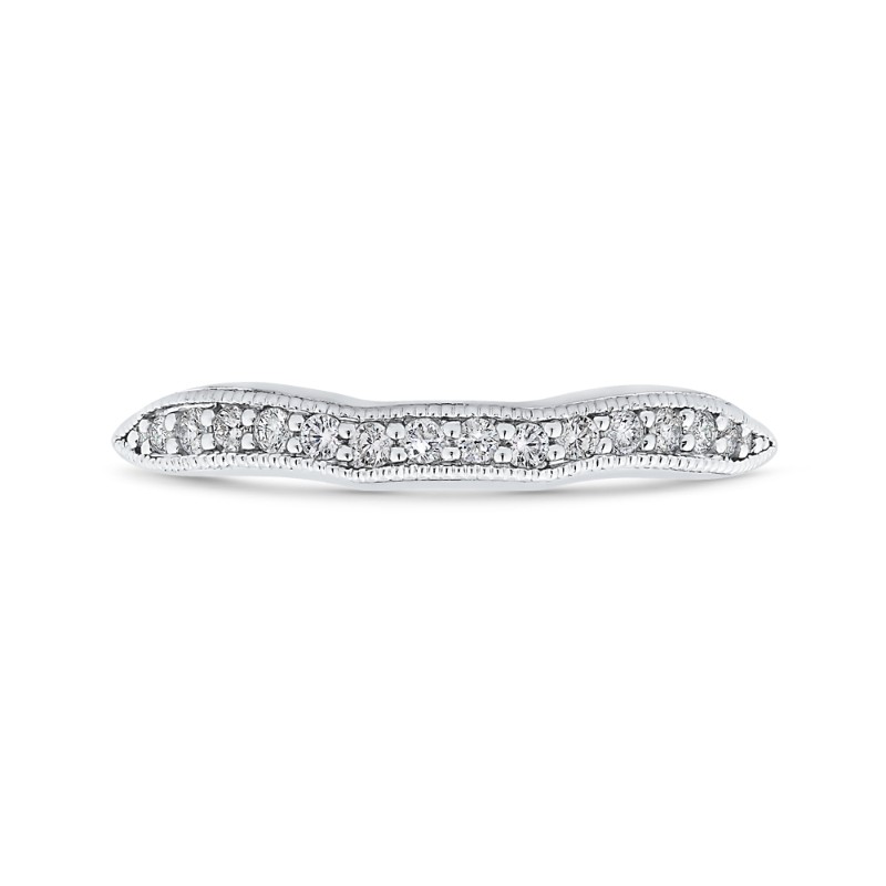 Round Diamond Wedding Band in 14K White Gold