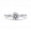 Floral Diamond Engagement Ring in 14K White Gold