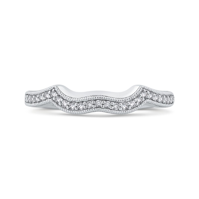 Round Half-Eternity Diamond Wedding Band in 14K White Gold