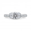 Floral Diamond Engagement Ring in 14K White Gold