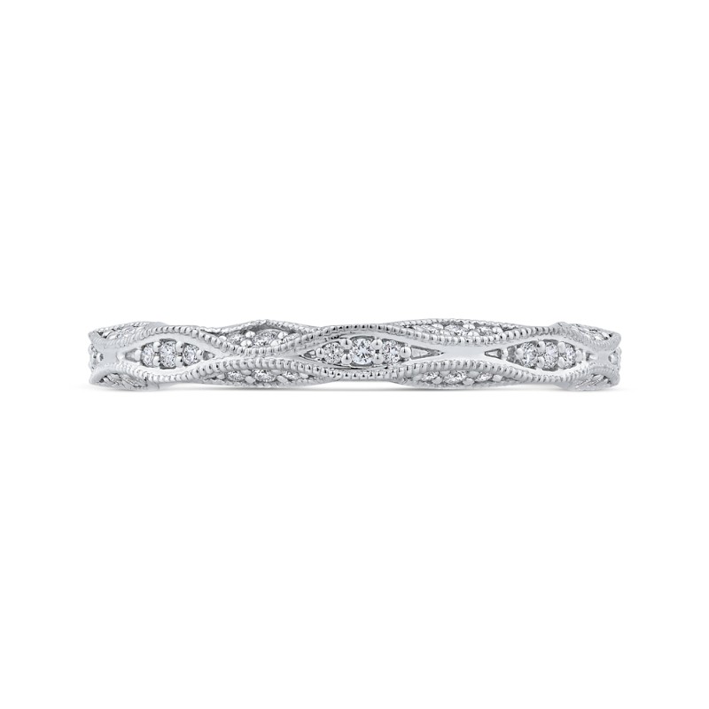 Round Diamond Wedding Band in 14K White Gold