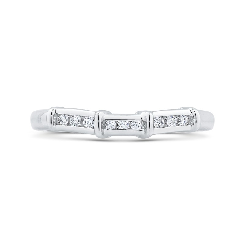 Round Diamond Wedding Band in 14K White Gold