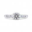 Round Diamond Engagement Ring in 14K White Gold