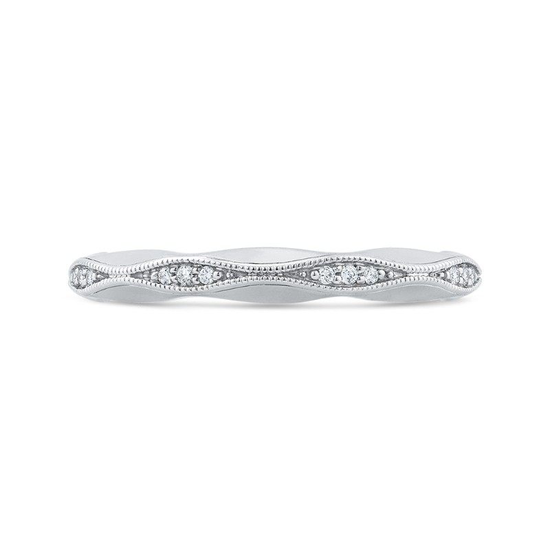 Round Diamond Wedding Band in 14K White Gold