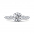 Round Diamond Engagement Ring in 14K White Gold