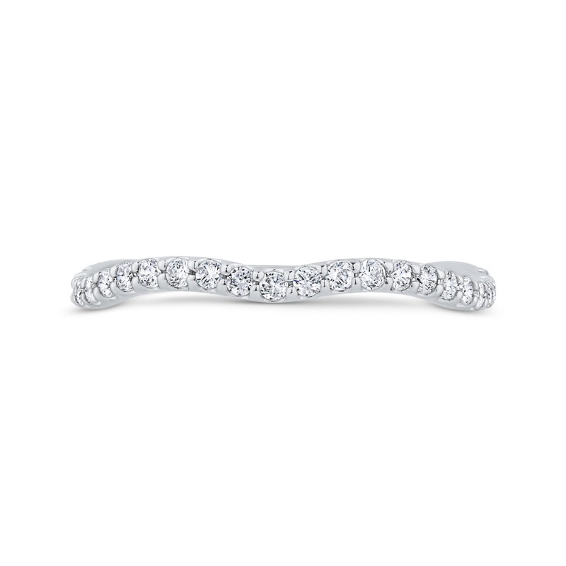 Diamond Counter Wedding Band in 14K White Gold