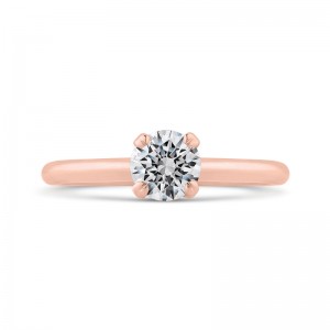 Diamond Solitaire Engagement Ring in 14K Rose Gold