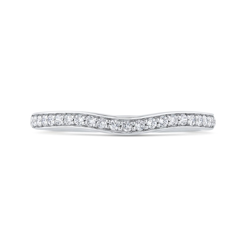Diamond Counter Wedding Band in 14K White Gold