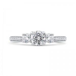 Diamond Three-Stone Plus Engagement Ring in 14K White Gold