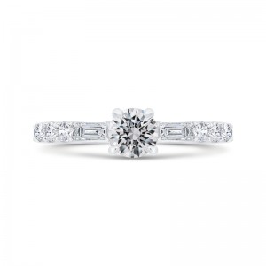 Diamond Solitaire Plus Engagement Ring in 14K White Gold