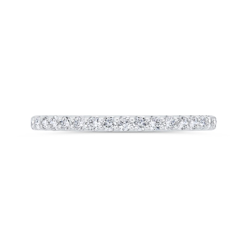 Round Diamond Wedding Band in 14K Two Tone Gold