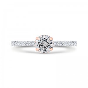 Diamond Halo Engagement Ring in 14K Two Tone Gold